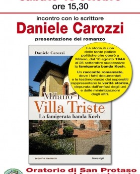 Presentazione del romanzo edito da Meravigli ” Villa Triste”